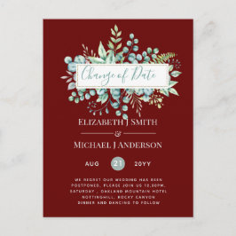 Cartão Postal Data da Alteração do Evento Verde Eucalyptus