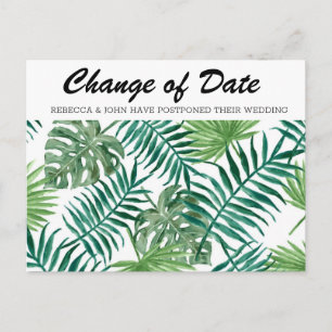 Cartão Postal Data de Alteração Adiada do Casamento Tropical
