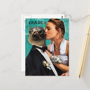 Cartão Postal Data de Baile com o Sr. Foca e a Mulher Loira