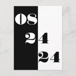 Cartão Postal Data de casamento legal Preto e Branco Salvar a Da