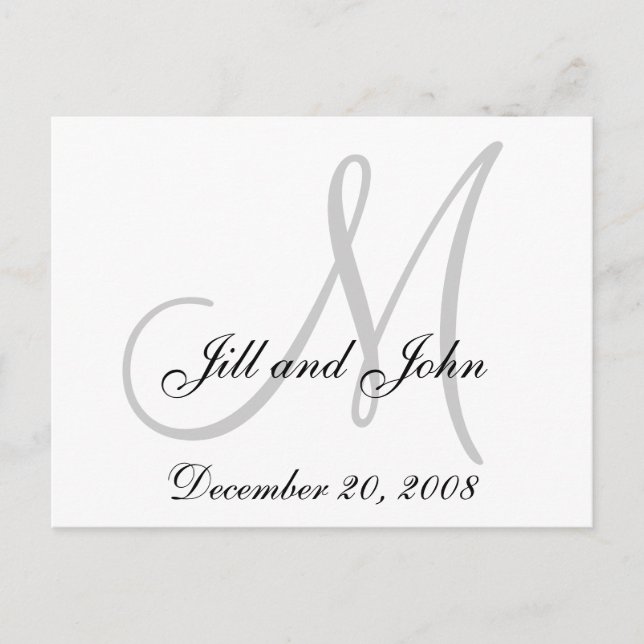 Cartão postal Data, Primeiro Nome e Monograma Inic (Frente)