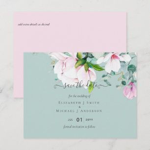 Cartão Postal Datas de Salvamento do Casamento Eucalyptus de Mag