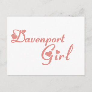 Cartão Postal Davenport Girl camisetas