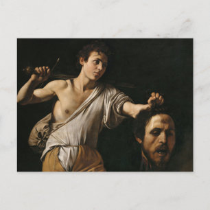 Cartão Postal David com a Cabeça de Golias de Caravaggio