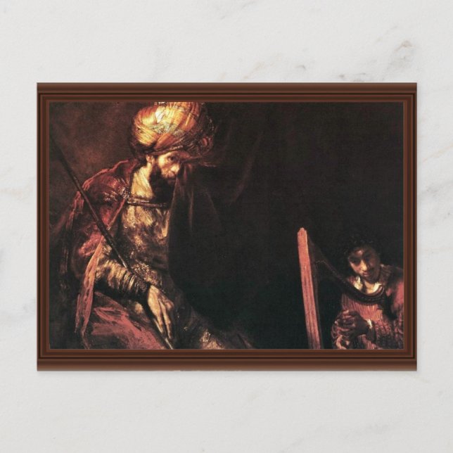 Cartão Postal David Jogando A Harp Antes De Saul. (Frente)