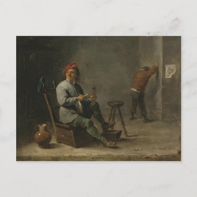 Cartão Postal David Teniers, o Jovem - Fumante (Frente)