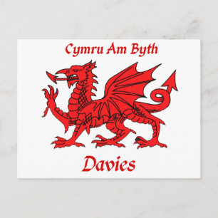 Cartão Postal Davies Welsh Dragon