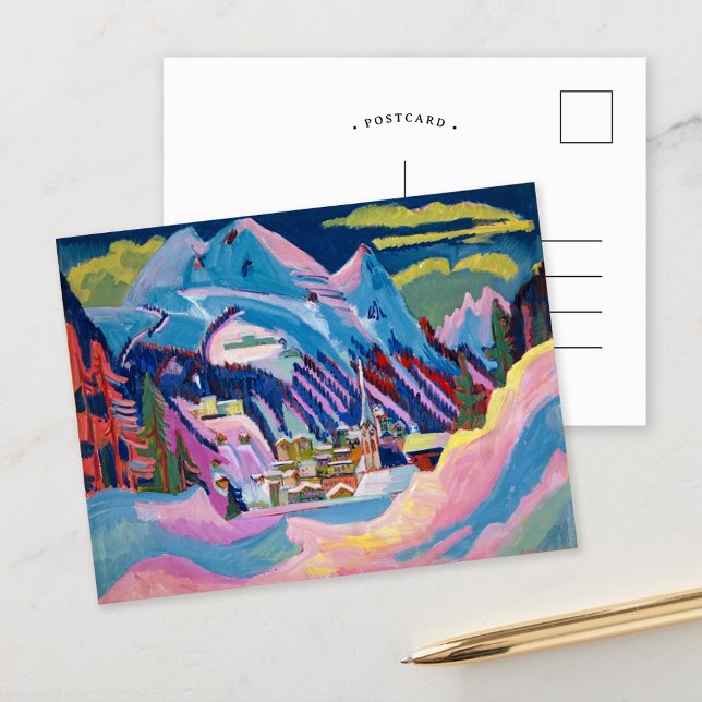 Cartão Postal Davos no Inverno | Ernst Ludwig Kirchner (Criador carregado)