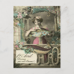Cartão Postal D'avril de Poisson do Cornucopia dos peixes da