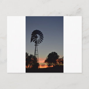 CARTÃO POSTAL DAYBREAK & WINDMILL RURAL QUEENSLAND AUSTRÁLIA