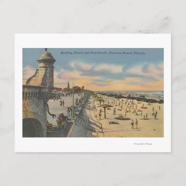 Cartão Postal Daytona Beach, FL - Boardwalk View Beach (Frente)