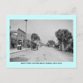 Cartão Postal Daytona Beach, Flórida, cerca de 1900 cena de rua
