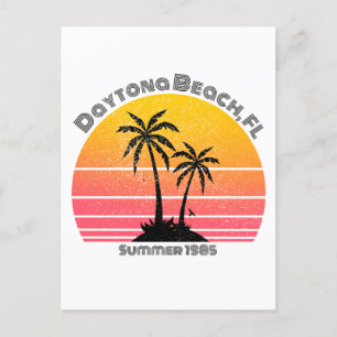 Cartão Postal Daytona Beach Retro Sunset Palms