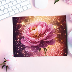 Cartão Postal Dazzling Pink Rosas Sparkles 