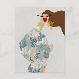 Cartão Postal Dazzling Style Glam Fashion Art Postcard