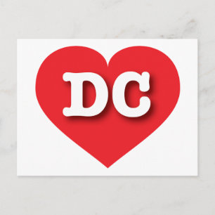 Cartão Postal DC Red Heart - Eu amo DC