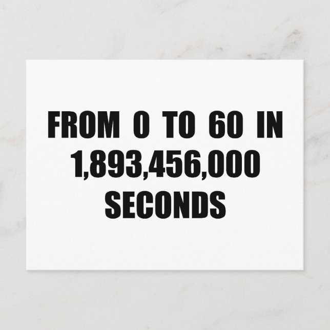 Cartão Postal De 0 a 60 em segundos (Frente)
