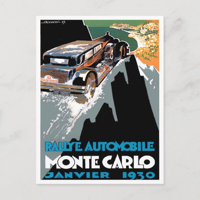 Cartão postal de 1930, Monte Carlo (Frente)