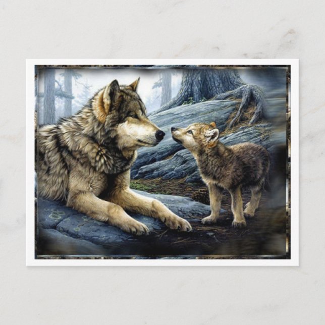 Cartão postal de 2 Lobos (Frente)