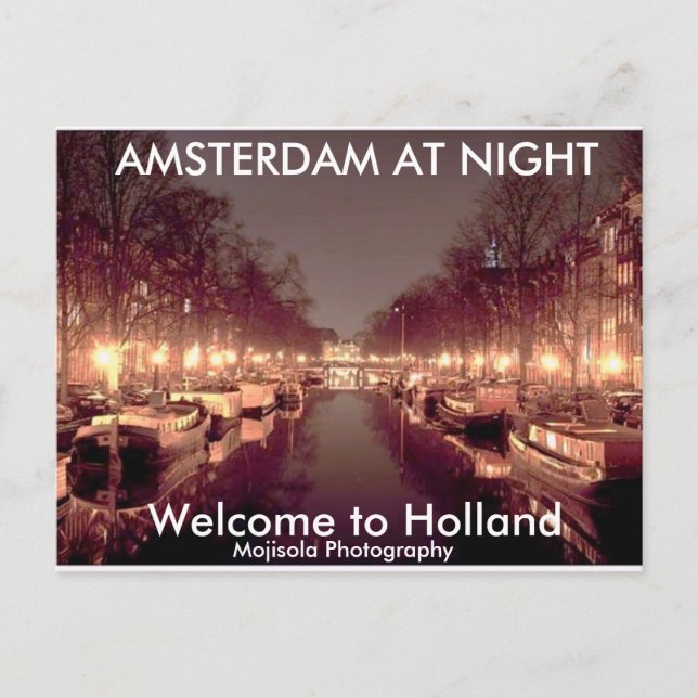 Cartão postal de 3 caixas sujas - AMSTERDÃ À NOITE (Frente)