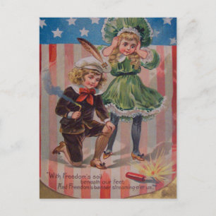 Cartão postal de 4 de julho de Vintage