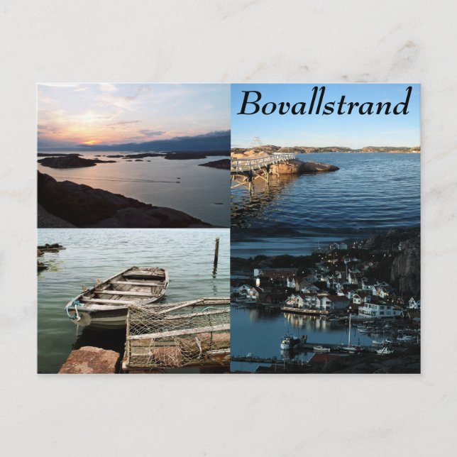Cartão postal de 4 imagens para Bovallstrand (Frente)