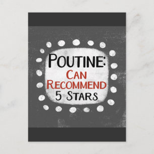 Cartão Postal de 5 Estrelas de Revisão de Poutine