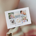 Cartão postal de 6 fotos personalizadas saudações<br><div class="desc">Fotos personalizadas de 6 famílias Universal Saudações Cartões postais com uma colagem de fotos de na moda com 6 imagens personalizadas,  sua mensagem de saudações em uma fonte elegante de script manuscrito,  seu nome,  data,  ano,  mensagem no verso em uma fonte moderna e simples sans serif.</div>