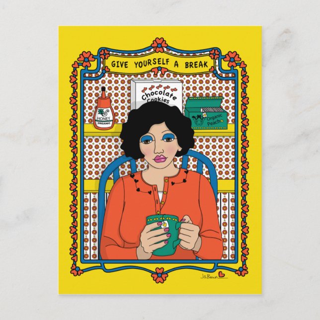 Cartão Postal Dê a si mesmo um Break_B_ Postcard (Frente)