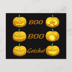 cartão postal de abóboras de Halloween