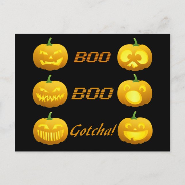 cartão postal de abóboras de Halloween (Frente)