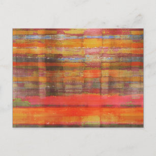 Cartão postal de Abstrato de Arte Laranja Moderno
