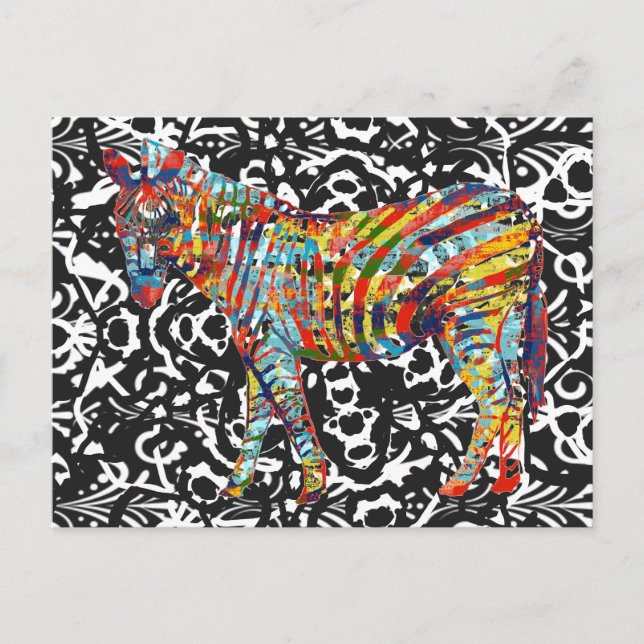 Cartão postal de abstrato Zebra (Frente)