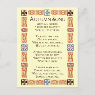 Cartão postal de Ação de Graças de Autumn Song