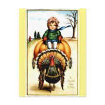 Cartão postal de Ação de Graças de Reprodução Vint