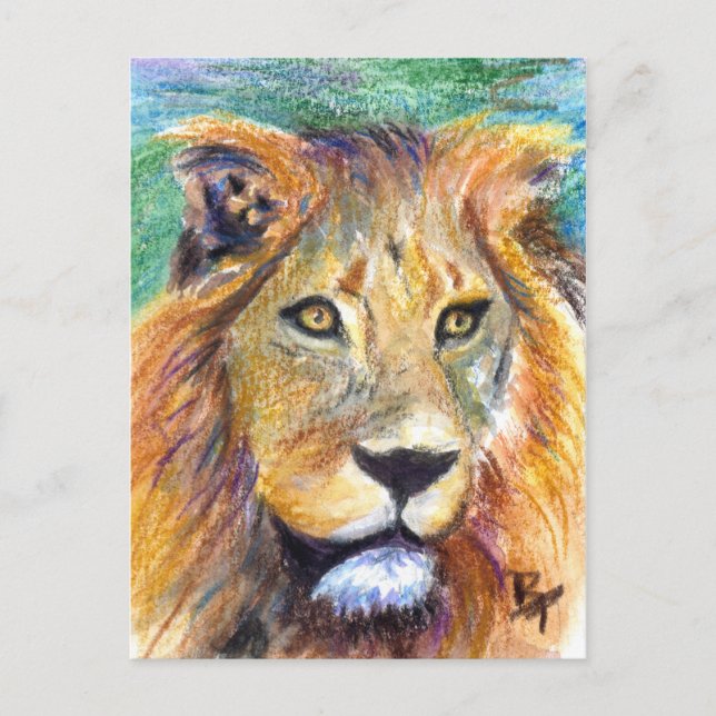 Cartão postal de ACEO Retrato Lion (Frente)