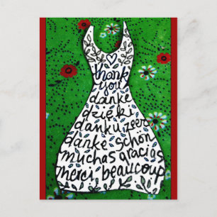 cartão postal de agradecimento