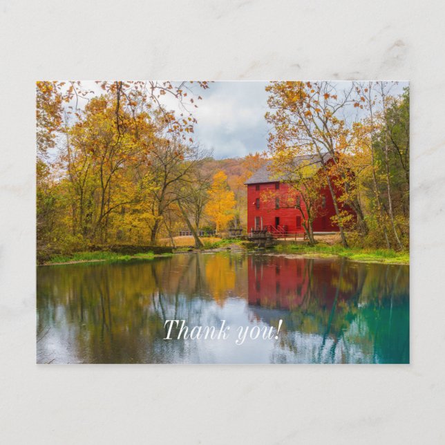 Cartão postal de agradecimento Alley Mill e Spring (Frente)