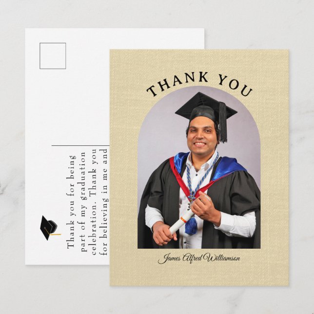 Cartão postal de agradecimento Arco de Formatura (Frente/Verso)