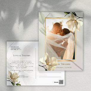 Cartão Postal de Agradecimento da Magnólia Branca 