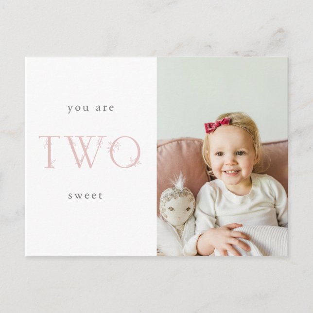 cartão postal de agradecimento de 2º aniversário (Frente)