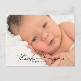Cartão postal de agradecimento de batismo minimali