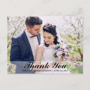 Cartão postal de agradecimento de casamento da noi