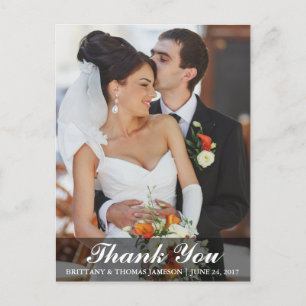 Cartão postal de agradecimento de casamento da noi