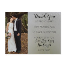 Cartão Postal de Agradecimento de Casamento Floral