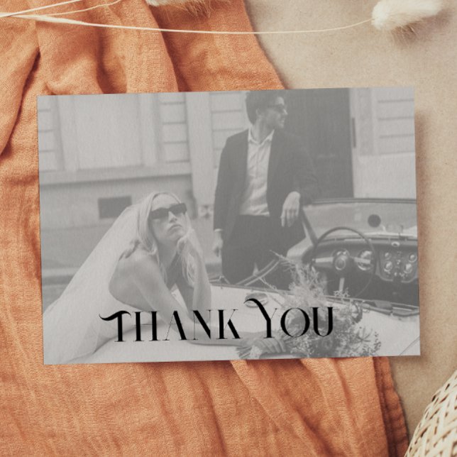 Cartão postal de agradecimento de casamento modern (Criador carregado)