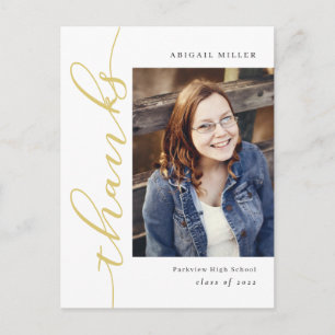 Cartão postal de agradecimento de cor editável de 