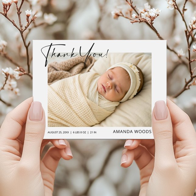 Cartão postal de agradecimento de foto de bebê Anú (Criador carregado)