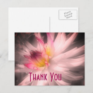Cartão Postal de Agradecimento Flor de Dália Preta