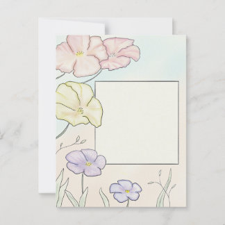 cartão postal de aguarela de flor escreva o seu pr